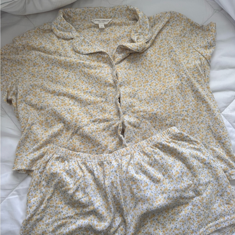 Yellow floral pajama set